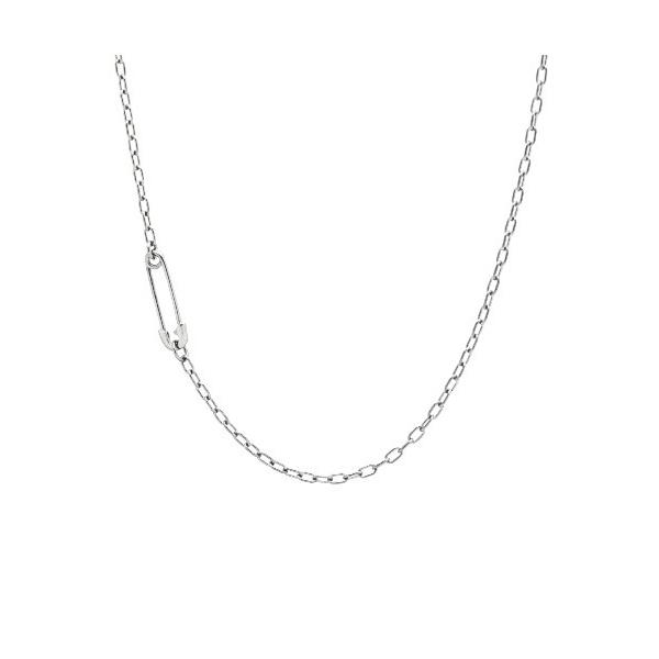 ネックレス 安全ピン 長アズキ チェーン ダイヤモンド ネックレス XS シルバー925 メンズ レ...