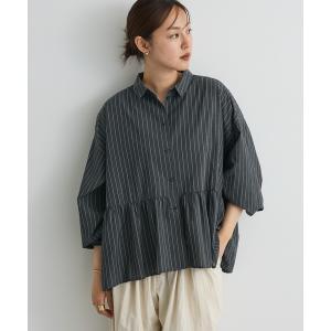 ブラウス シャツ ペプラム長袖ブラウス レディース