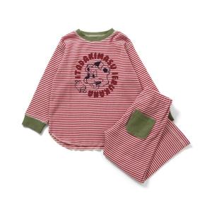 パジャマ 「リンク」サークルロゴボーダーテレコパジャマ キッズ 子供 男の子 女の子