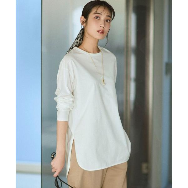 tシャツ 「大好評素材/洗える」コットンベアジャージー ロング Tシャツ レディース
