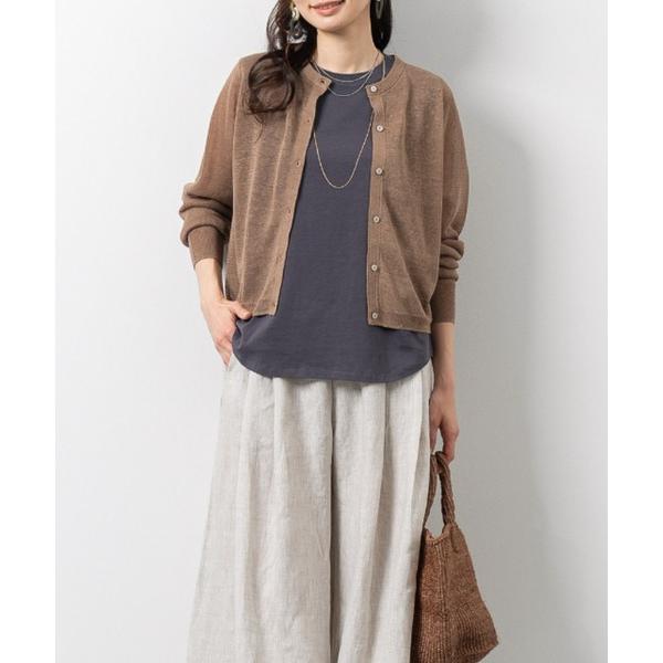 カーディガン ウォッシャブルリネンシアーニットカーディガン｜シアー素材｜洗える｜羽織り｜大人カジュア...