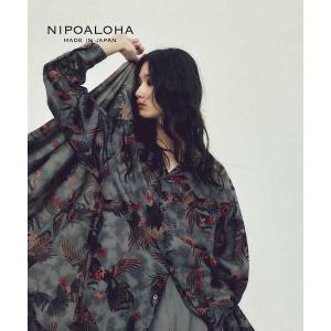 アロハシャツ ブラウス シャツ 「NIPOALOHA」”軍鶏-SHAMO” LONG SLEEVE SHIRT レディース メンズ