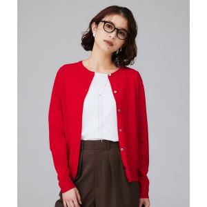 カーディガン 「朝晩の羽織に/アンサンブル可/薄手」ベーシッククルーネックカーディガン レディース