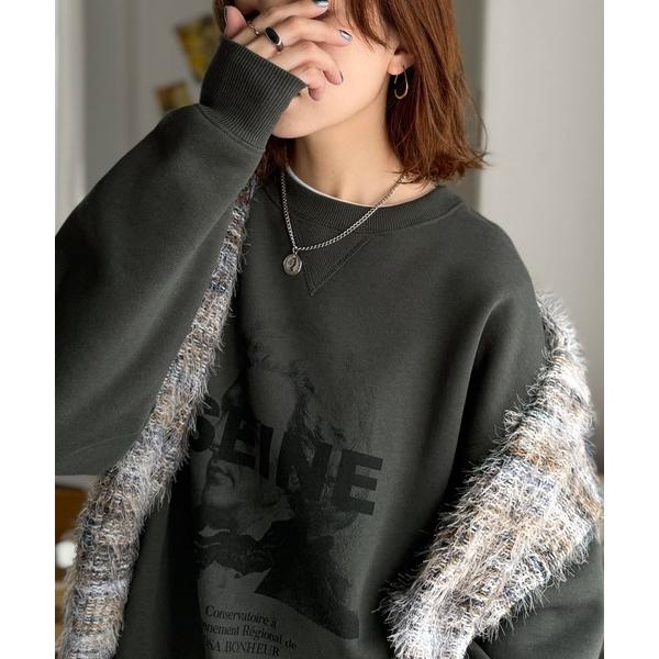 トレーナー スウェット 「JaVa ジャバコラボ」アートを纏う。肖像画裏起毛スウェット レディース