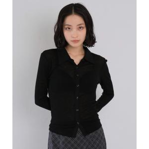 ブラウス シャツ シアー タイト シャツトップス 長袖 レディース