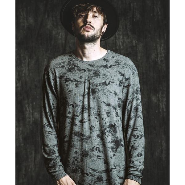 tシャツ 「NO ID.」Flower Print Rib Pullover / フラワー プリント...