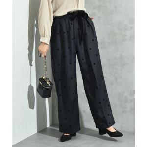 パンツ ツイルクロスドットフロッキーベロアリボンベルトパンツ レディース｜ZOZOTOWN Yahoo!店
