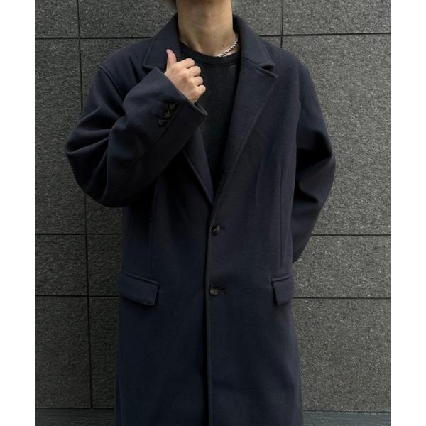 チェスターコート コート フェイクウールチェスターコート メンズ