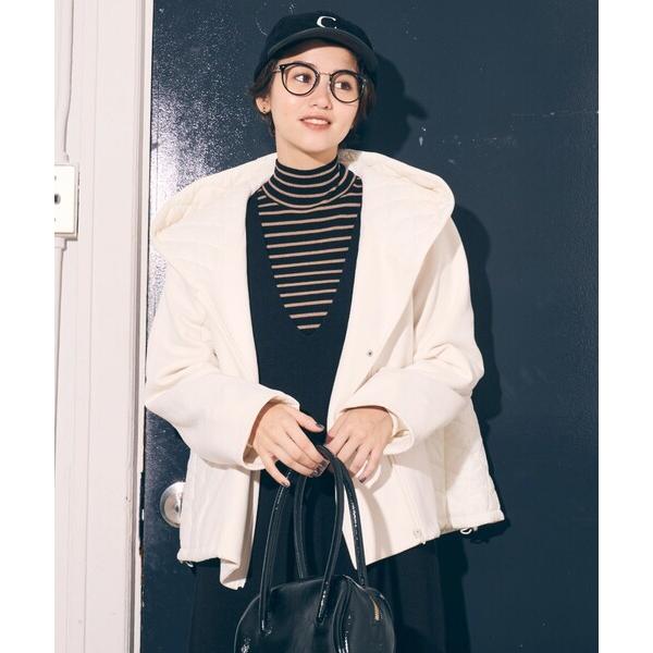 ブルゾン アウター スエード調ジャージー×キルティングブルゾン レディース