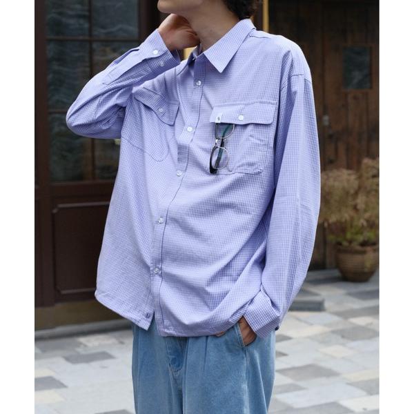 シャツ Drawcode Double Pocket Grid Shirt メンズ レディース