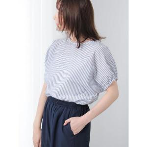 ブラウス シャツ 「イージーケア/接触冷感」無地/柄アソートパフスリーブブラウス レディース