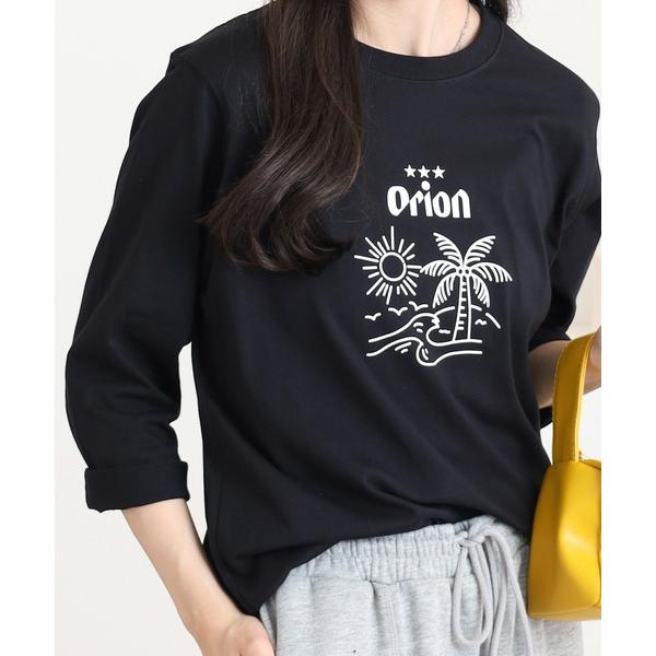 tシャツ オリオン ビール プリント7分袖Tシャツ レディース