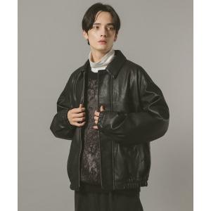 ブルゾン アウター シンセティックレザージャケット メンズ