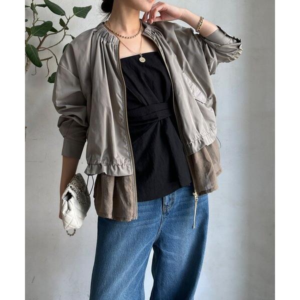 コート アウター 「WEB限定」シアーヘムノーカラーブルゾン レディース