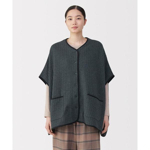 パジャマ ルームウェア 婦人　コットン混キルト　ポンチョ レディース