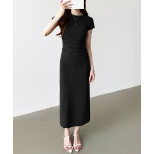 ワンピース 夏 半袖 「美シルエット」 ウエスト...の商品画像