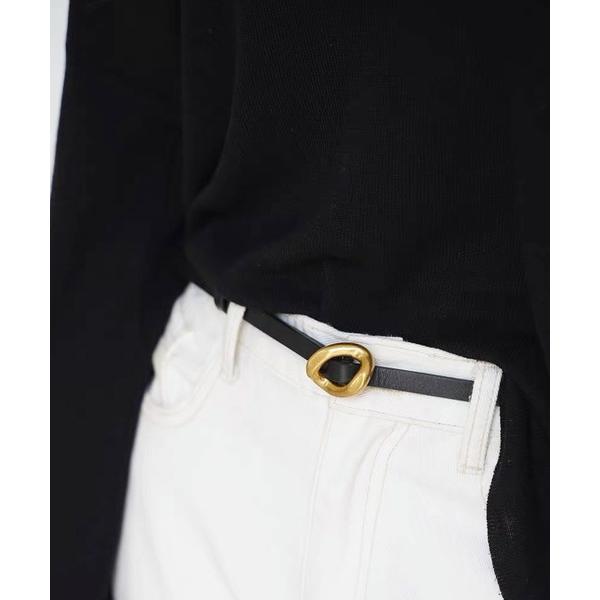 ベルト 「牛革・穴無し」ヘンケイバックルナローロングベルト レディース