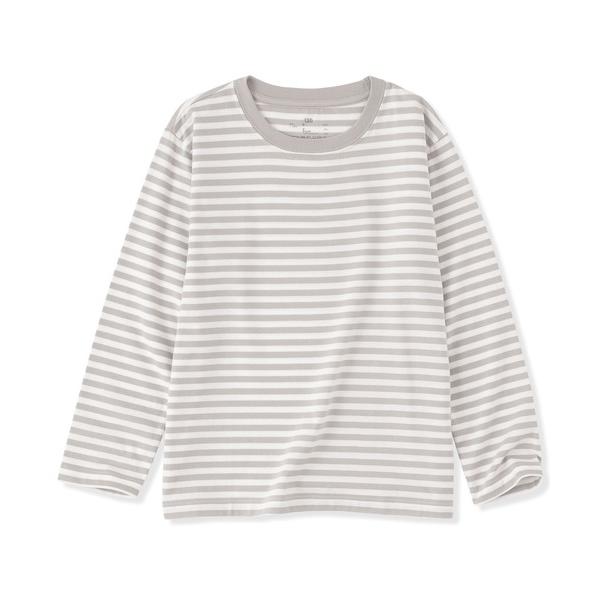 tシャツ キッズ　綿天竺編みクルーネック長袖Ｔシャツ　ボーダー キッズ 子供服 男の子 女の子