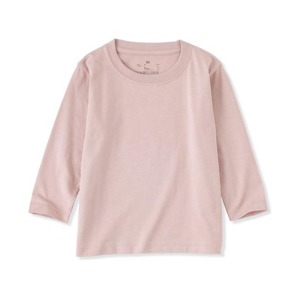 tシャツ ベビー　あたまするっと　綿天竺編みクルーネック長袖Ｔシャツ　無地 キッズ 子供服 男の子 ...