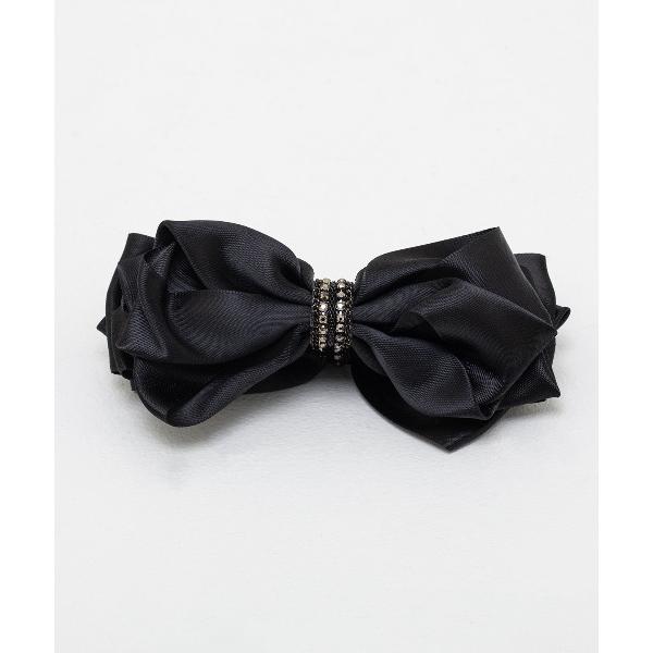 ヘアクリップ ビジュー バンド サテン リボン クリップ