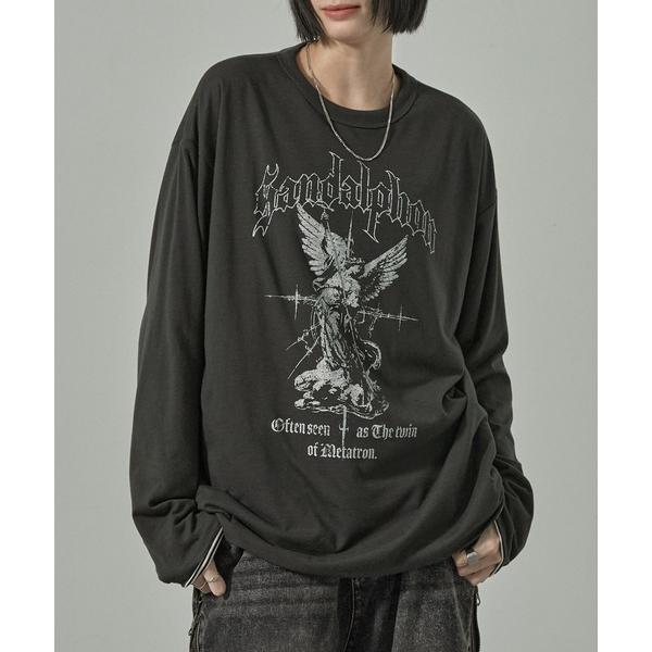 tシャツ 「Alfred Alex」2WAYリバーシブル ヴィンテージライク ビッグプリント/ボーダ...