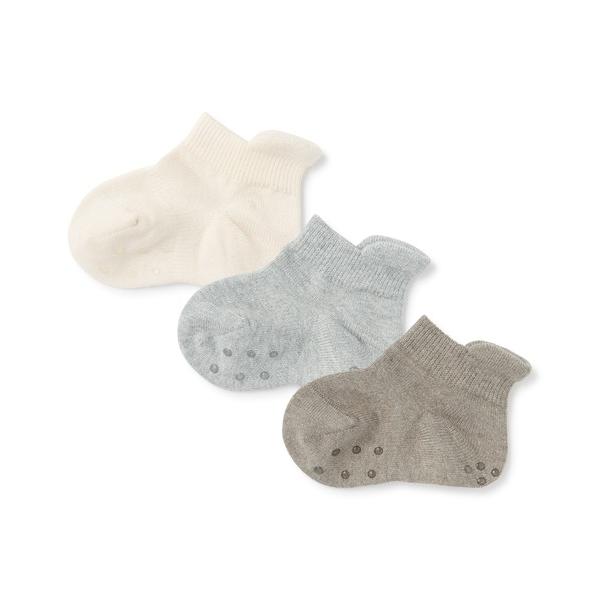靴下 ベビー　足なり直角　スニーカーイン（３足組） キッズ 子供 男の子 女の子