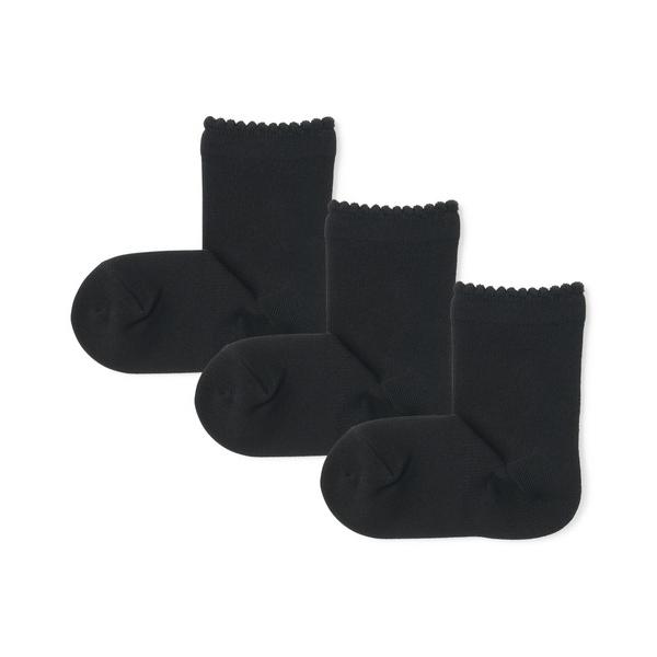 靴下 キッズ　足なり直角　ピコット靴下（３足組） キッズ 子供 男の子 女の子