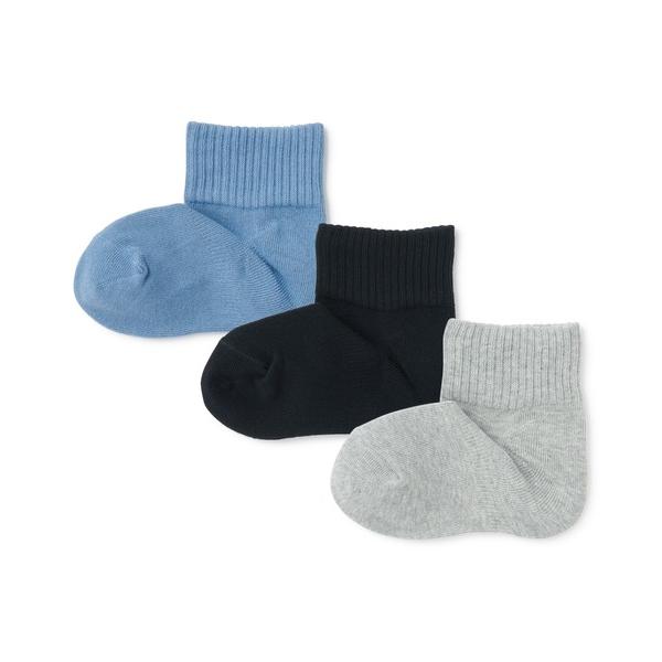 靴下 キッズ　足なり直角　ショート丈靴下（３足組） キッズ 子供 男の子 女の子