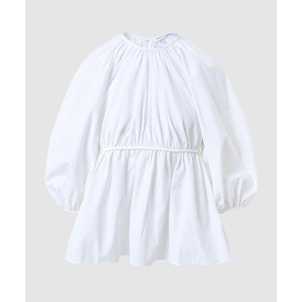 ブラウス シャツ TOP WITH PUFF SLEEVES AND BOW CLOSURE AT ...