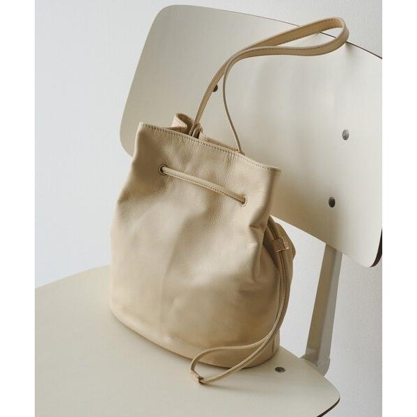 ショルダーバッグ バッグ 「再値下げ」レザー巾着バケットバッグ レディース
