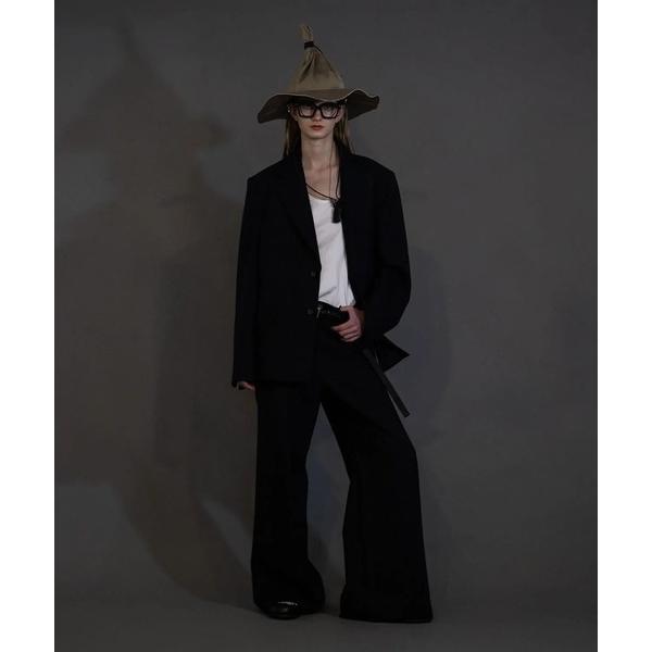 スラックス 「my beautiful landlet」 STRIPE WOOL FLARED SL...