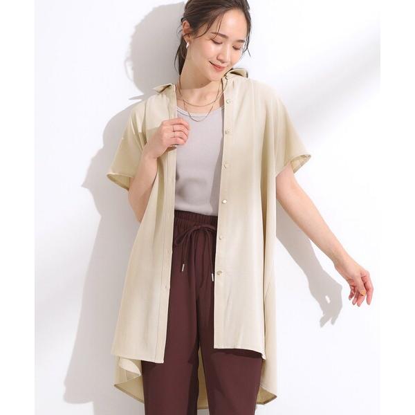 チュニック 「S-LL/ひんやり」さらりとしたタッチが心地よい バックギャザーブラウス