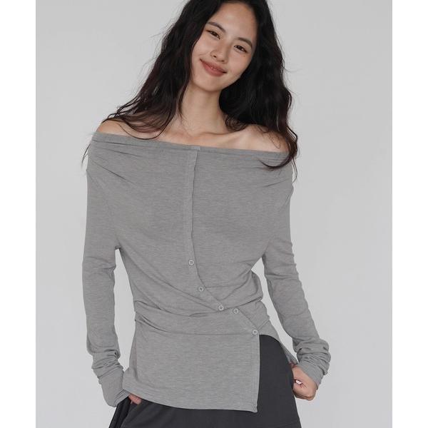 tシャツ オフショルアシンメトリートップス EM25a030「EIGHTHMONTH」 レディース