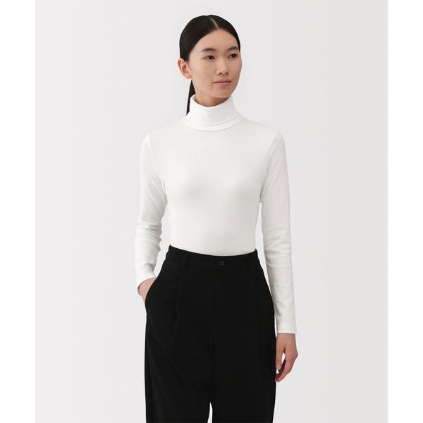 tシャツ 婦人　起毛フライス編みタートルネック長袖Ｔシャツ レディース