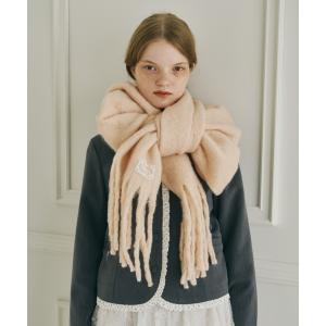 マフラー ストール 「 3色展開 」レースタグ付きボリュームマフラー / volume fringe muffler レディース