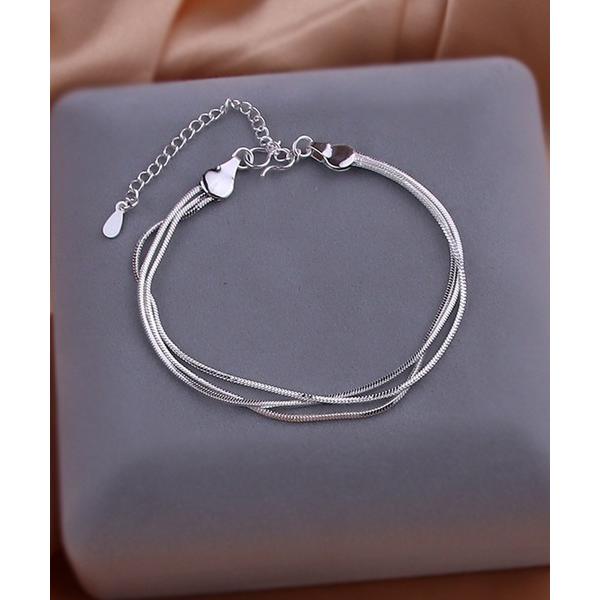 ブレスレット 3連シンプルチェーンブレスレット レディース メンズ