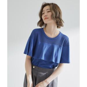 ニット セーター 涼しくて華やか1枚で差の付く　ケープフリルニット レディース
