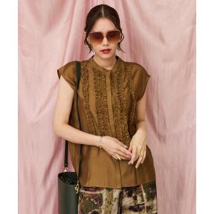 ブラウス シャツ 「JETSET SOLO PLUS」シルキーローンフリルブラウス レディース