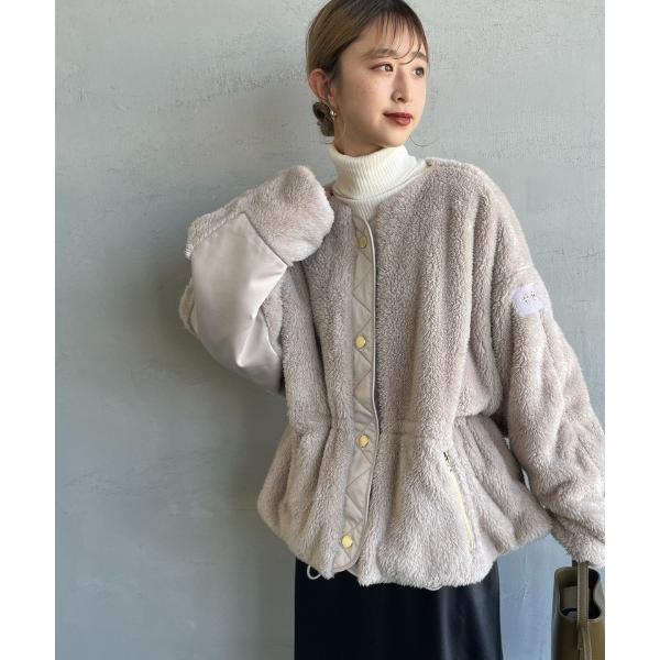 ブルゾン アウター 「TATRAS/タトラス」 ANNABELLA ボアフリース ノーカラーブルゾン...