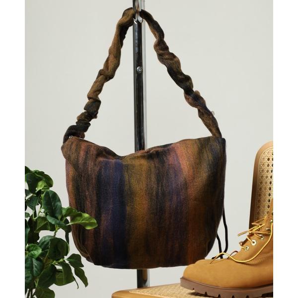 ショルダーバッグ バッグ グラデーションボーダー柄シャーリングショルダーバッグ レディース