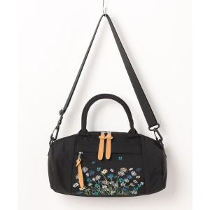 ショルダーバッグ バッグ 「glanta」デイジーミスト刺繍ミニドラムショルダーバッグ レディース