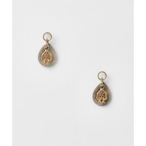 agete チャーム K10ガーネットピアスチャーム レディース