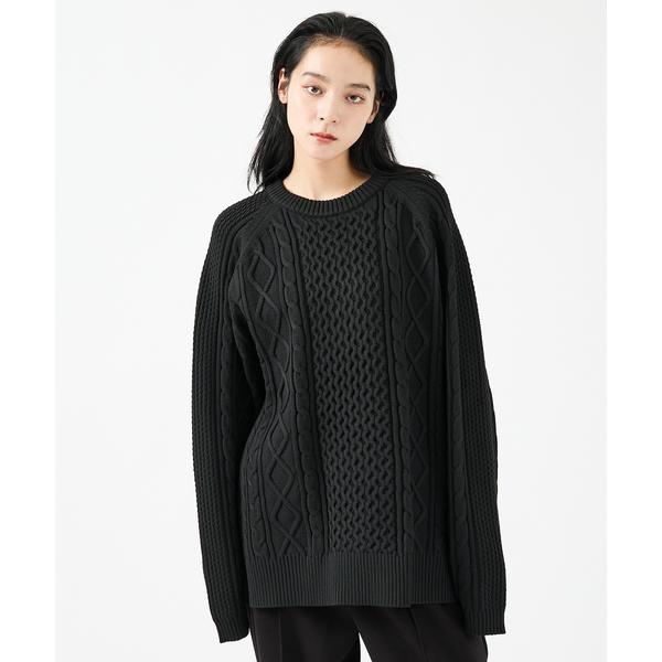 セーター ニット 「FORTUNA/フォルトゥナ」ECOTEC-Knit/ケーブル柄ニットプルオーバ...