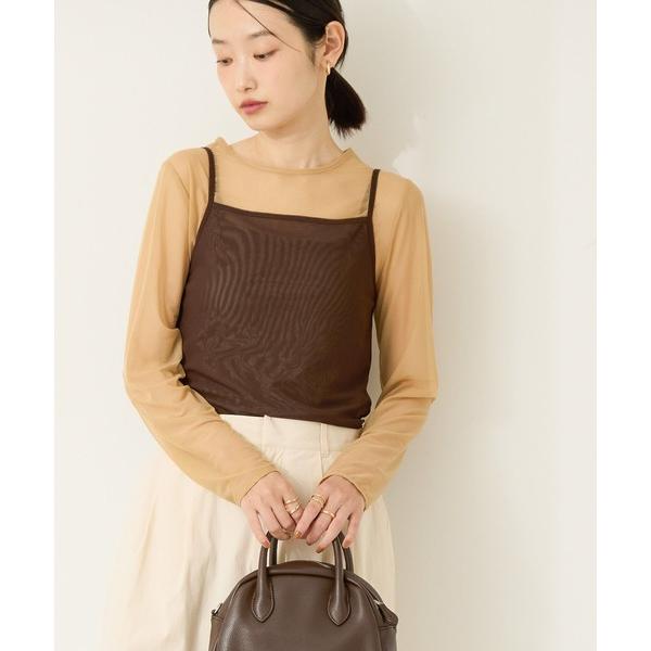 tシャツ 「2点セット」チュールキャミレイヤードトップス レディース