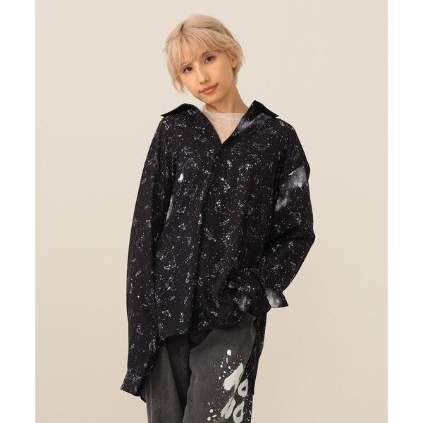 ブラウス シャツ ギャラクシー猫星座 シャツ レディース