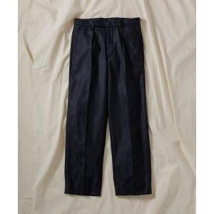 ellardoor da vettaウール60%パンツ黒ストライプサイズ：36 ELE-[KU:L] スラックスパンツ ストライプ ロング ウール 毛