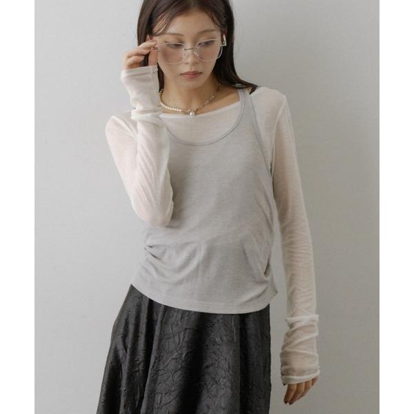 tシャツ アメスリレイヤードシアートップス レディース