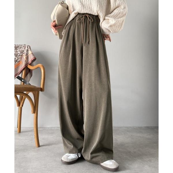 パンツ リラックス感とスタイルを両立。美脚シルエットワイドイージーパンツ レディース