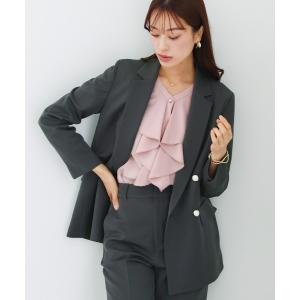ジャケット テーラードジャケット 「洗える・ストレッチ」ウォッシャブルツイルストレッチ・ダブルジャケット レディース