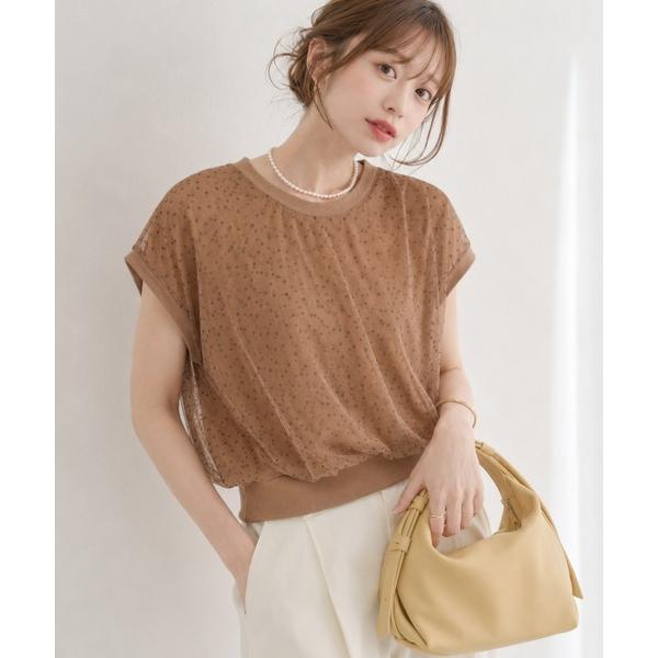 tシャツ Idnes ドットチュールフレンチプルオーバー レディース